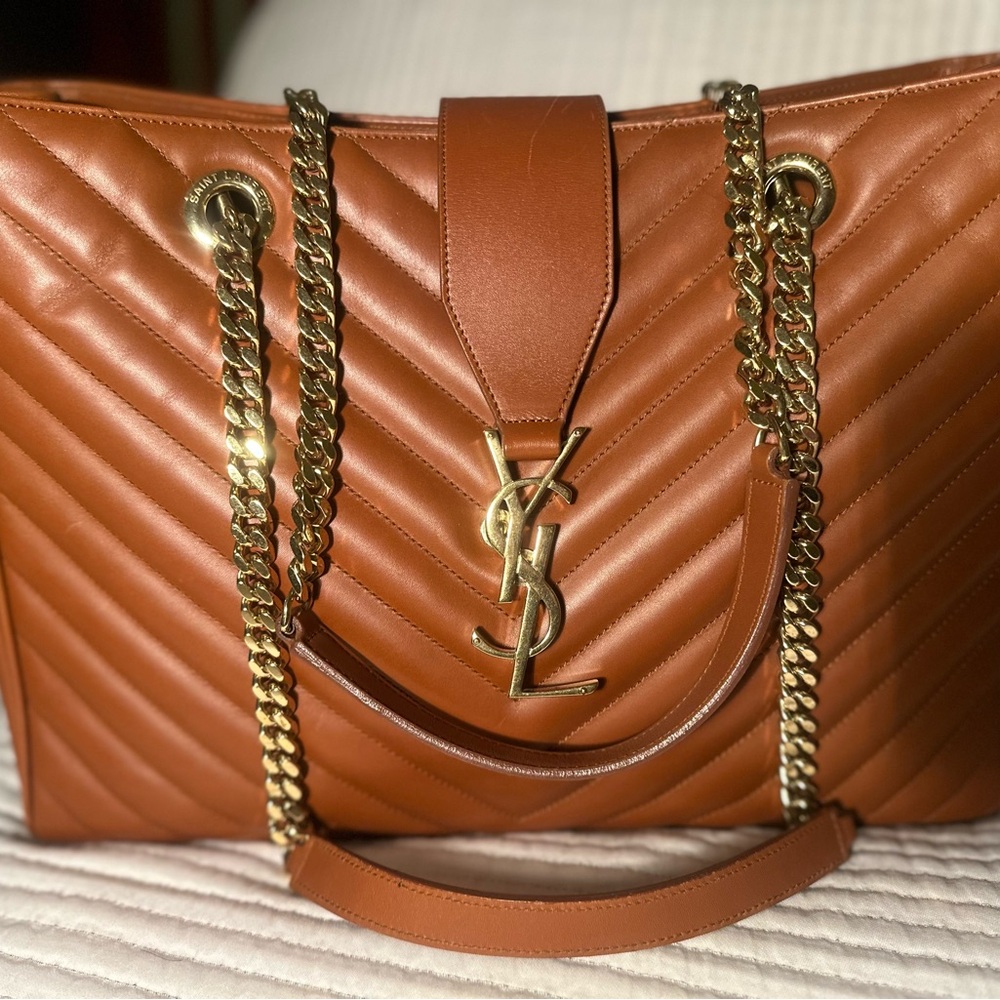 Yves Saint Laurent Brown Quilted Leather Shoulder Bag